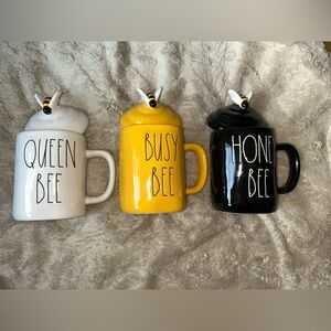 Rae Dunn Bee-Themed Mugs - Cream, Yellow, Black
